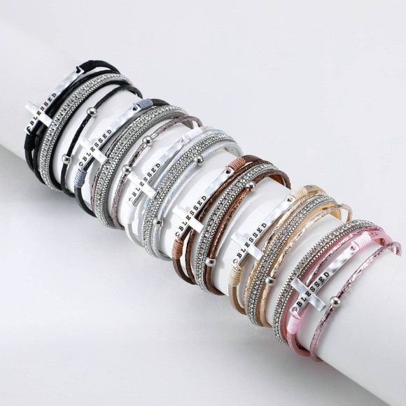 Jewelry - Leather Magnetic Blessed Bracelet Various Colors